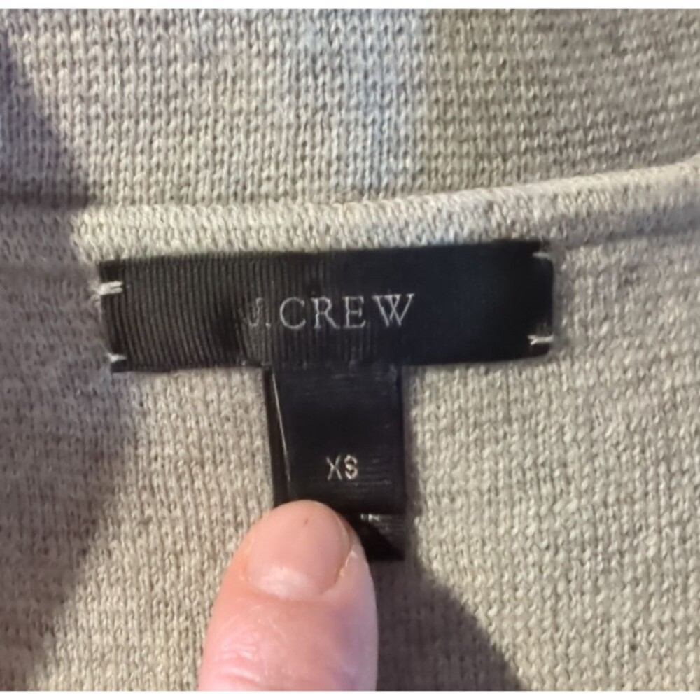 J. Crew XS Women's Light Gray 100% Merino Wool Knit Sweater Blazer Style Career - Picture 7 of 11